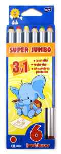 Pastelky MFP super jumbo 3v1, 6ks