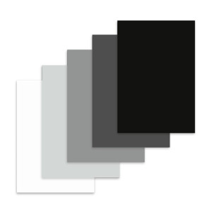 Pěnová guma, bílo-šedá sada 5 odstínů, 50 x 70 cm