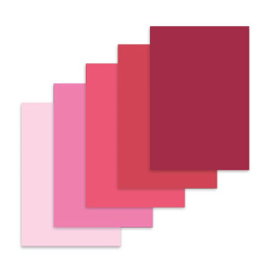 Pěnová guma, růžovo-červená sada 5 odstínů, 50 x 70 cm