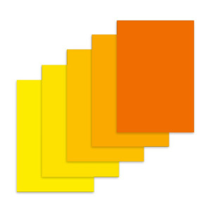 Pěnová guma, žluto-oranžová sada 5 odstínů, 50 x 70 cm