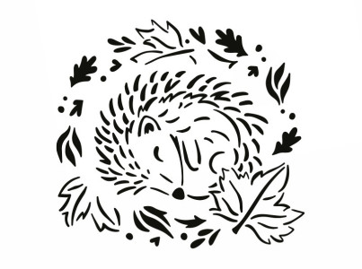 Šablona ježek v listí, 15 x 20 cm, plast - 1