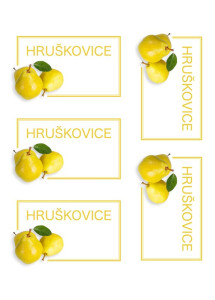 Samolepicí etiketa, Hruškovice, malá, 5 ks