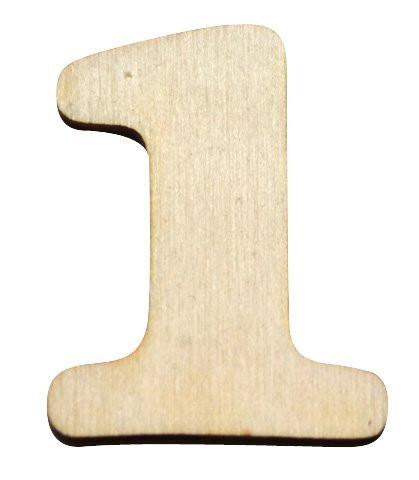 Dřevěný výřez číslice 1, 3 x 4 cm