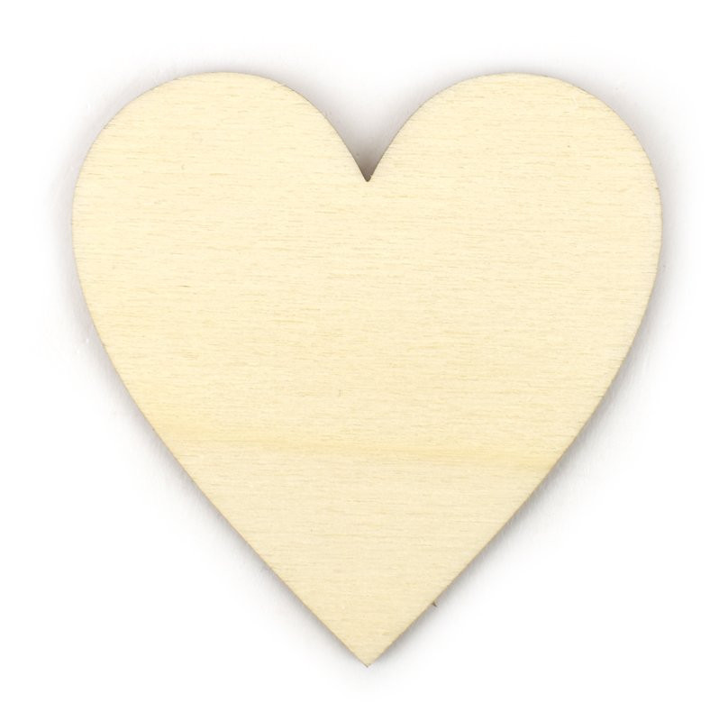 Dřevěný výřez, srdce, 6 x 6 cm