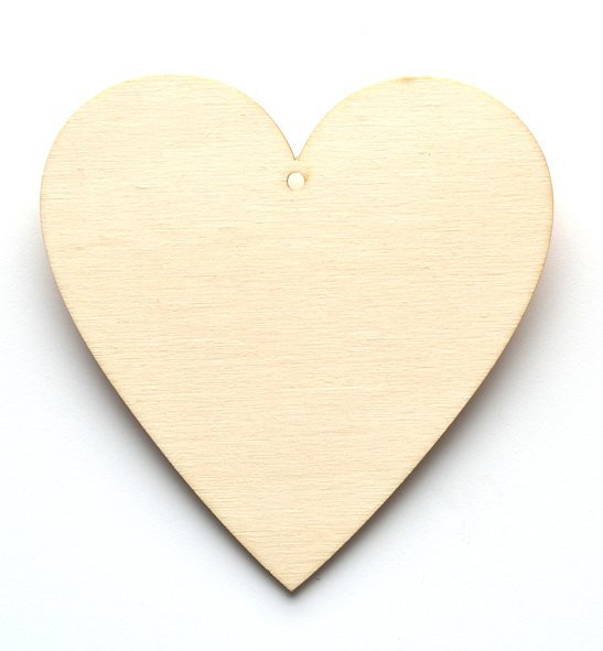 Dřevěný výřez srdce plné, 12,5 cm