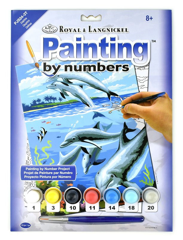 Malování podle čísel 22 x 30 cm  - Delfíni
