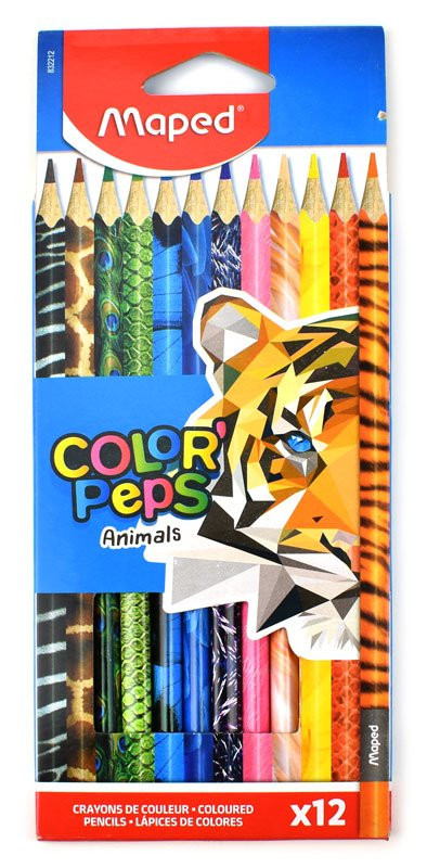 Pastelky Maped ColorPeps Animals, 12 ks