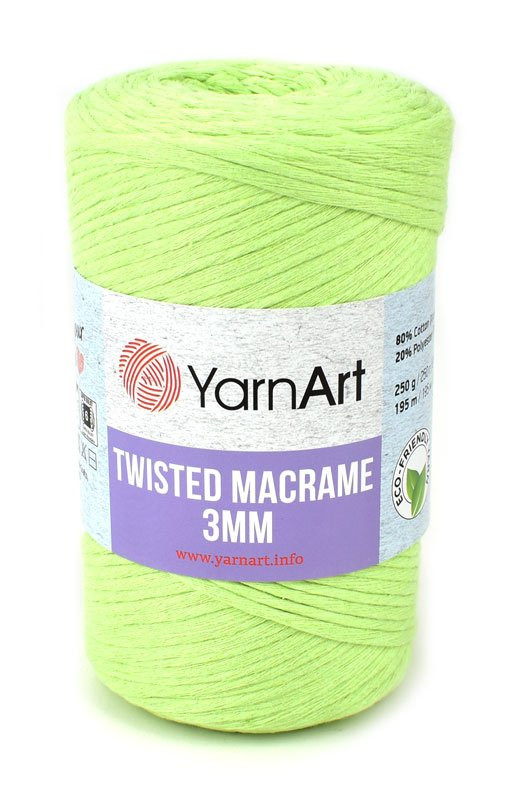 Pletací příze Macrame Twisted, sv. zelená č.755, 250g, 195m