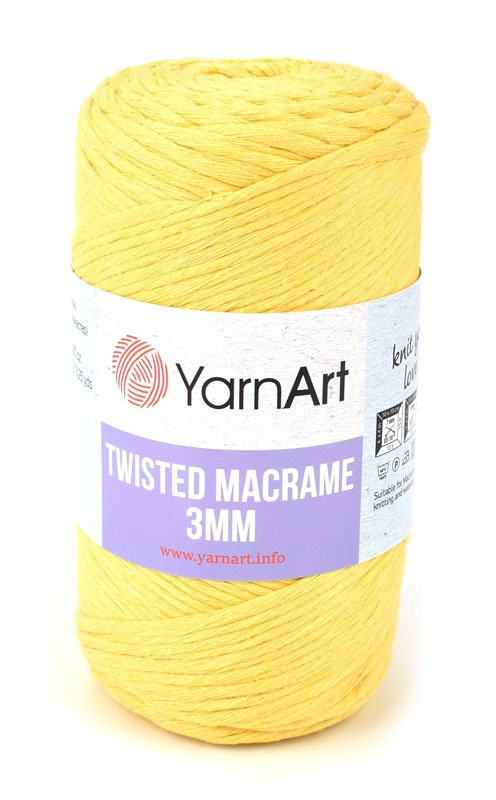 Pletací příze Macrame Twisted, žlutá č.764, 250g, 195m