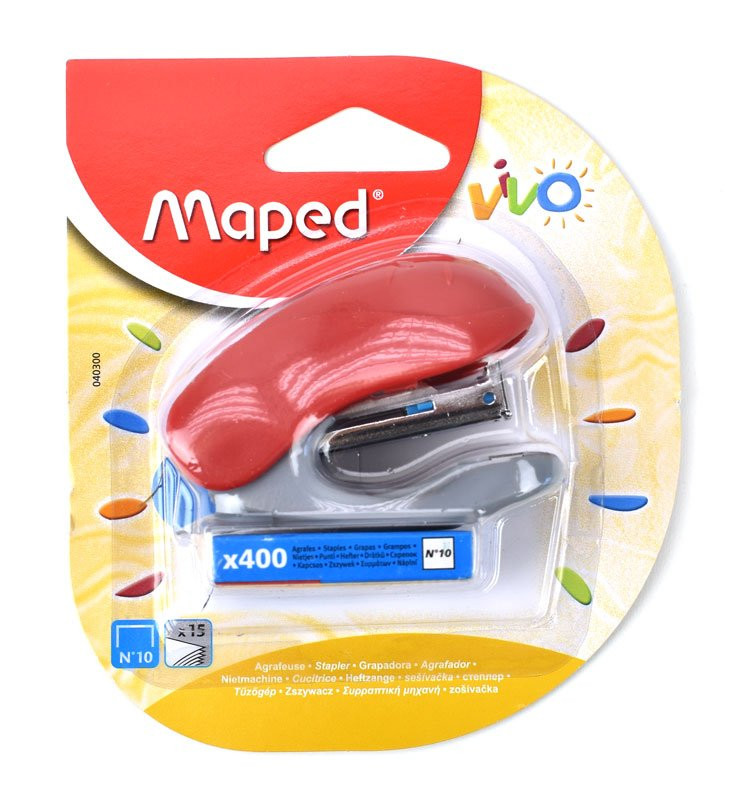 Sešívačka mini Maped Vivo no.10, červená