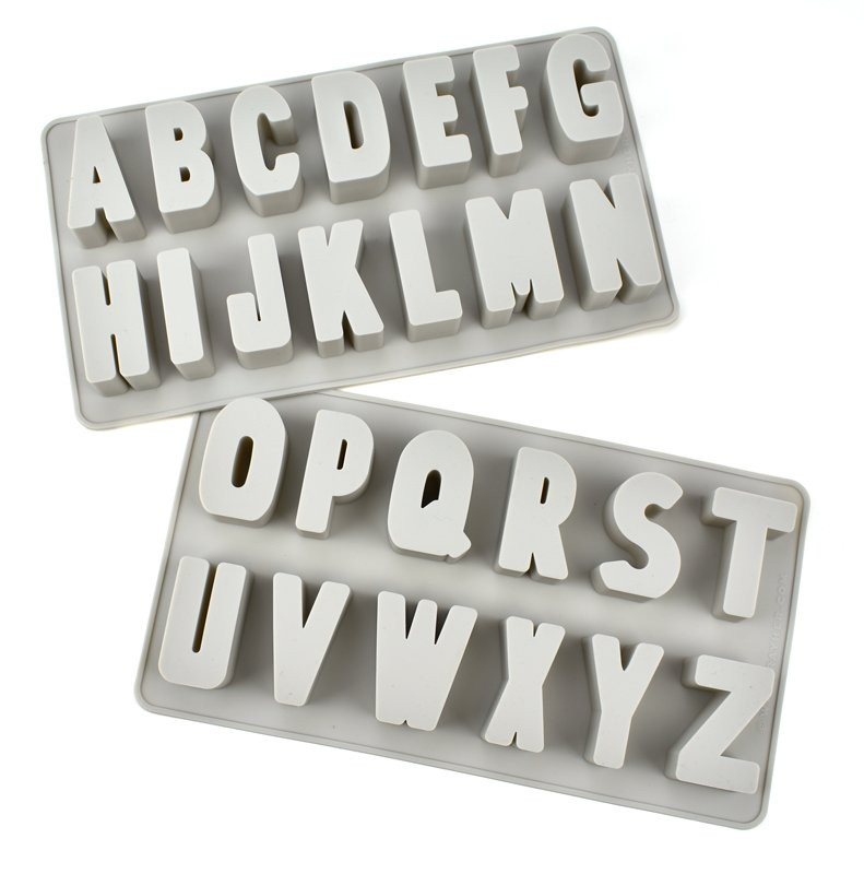 Silikonová odlévací forma, abeceda, 26 písmen, 2 ks - 1