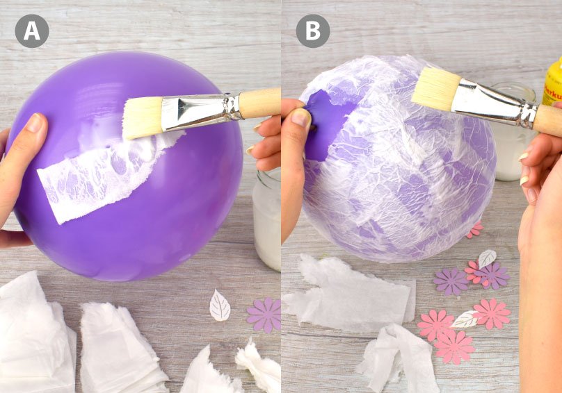 Papírové kousky na balonu - výroba papírového lampionu
