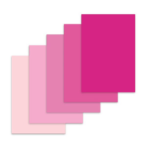Pěnová guma, růžová sada 5 odstínů, 50 x 70 cm