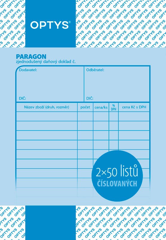 Optys Paragon A6, číslovaný, 2 x 50 listů