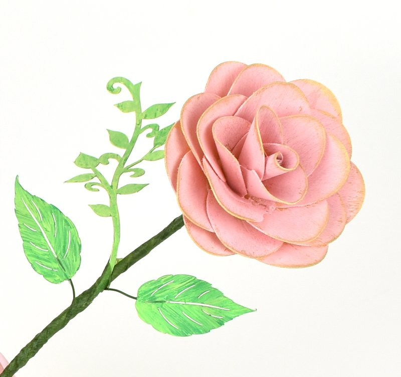 Dekorace, Růže, dřevo, 6 cm, 1 ks - 3
