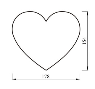 Polystyrenový výřez, srdce, 18 x 15,5 cm