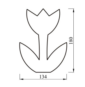 Polystyrenový výřez, tulipán, 13,5 x 18 cm