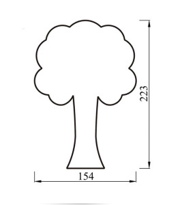 Polystyrenový výřez, strom, 15 x 22,5 cm