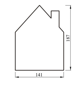 Polystyrenový výřez, dům, 14 x 18,5 cm
