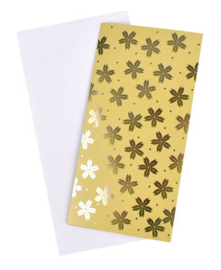 Obálka na peníze, 10 x 19,5 cm, zlaté květy