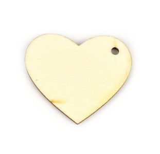 Dřevěný výřez srdce, 4,8 x 4 cm