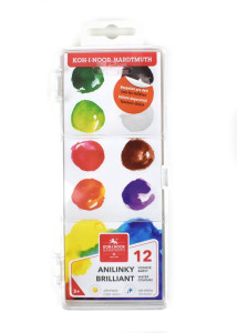 Anilinové vodové barvy, 12 barev