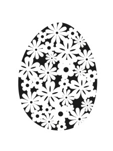 Šablona vajíčko , kytky, 15 x 10 cm, plast