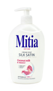 Tekuté mýdlo Mitia, silk satin, s dávkovačem, 500 ml