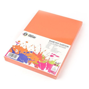 Barevný karton A4, 180 g, 100 ks, oranžový