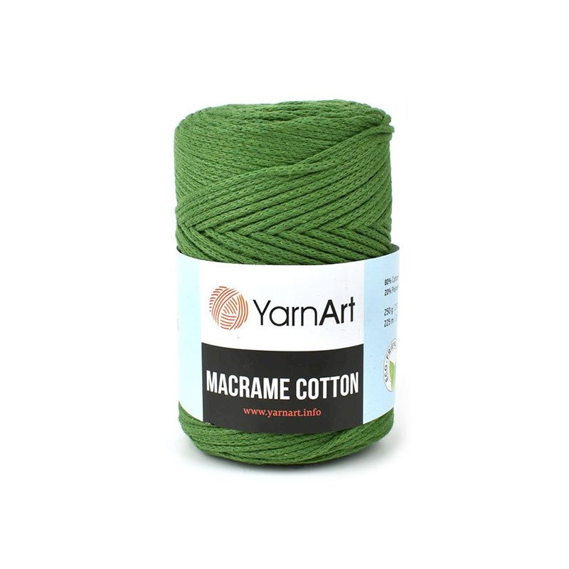 Pletací příze Macrame Cotton, zelená khaki č. 787, 250 g, 225 m