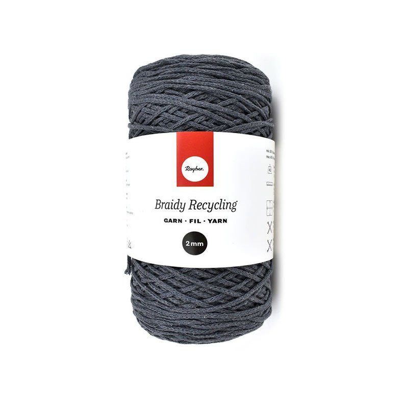 Pletací příze Macrame, šedá, 250 g, 250 m