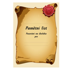 Pamětní list,  A4, pasování na školáka