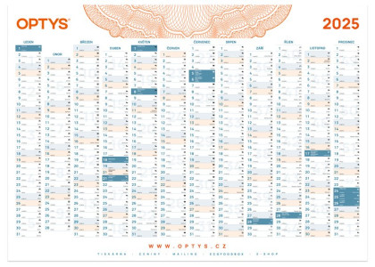 Nástěnný kalendář 2025, Optys, A1