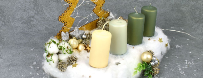 DIY adventní svícen a sváteční ozdoby