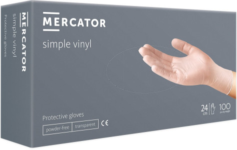 Rukavice vyšetřovací vinylové bez pudru M 100 ks