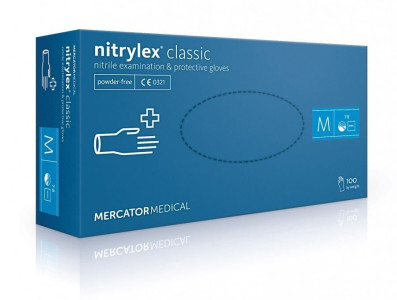 Rukavice vyšetřovací  Nitrylex M 100 ks - modré
