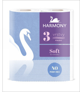 Harmony Soft toaletní papír, 3 - vrstvý recykl, 14x4 role