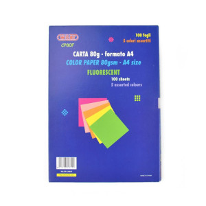 Sada barevných papírů Fluorescent A4, 80g, 100 ks