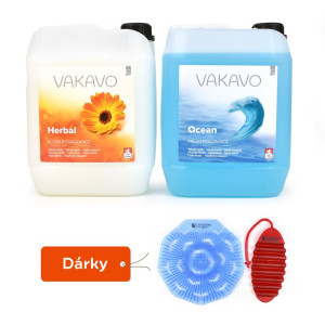 Tekuté mýdlo Vakavo 2 x 5 l  + sítko do pisoáru a vonná závěska