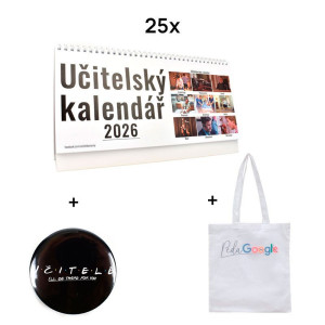 Učitelský kalendář - 25 ks + taška PedaGoogle a placka zdarma